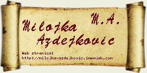 Milojka Azdejković vizit kartica